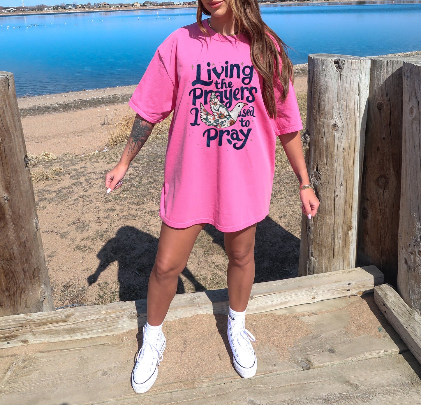 Living the prayer Christian Comfort Colors Garment Dyed T Shirt