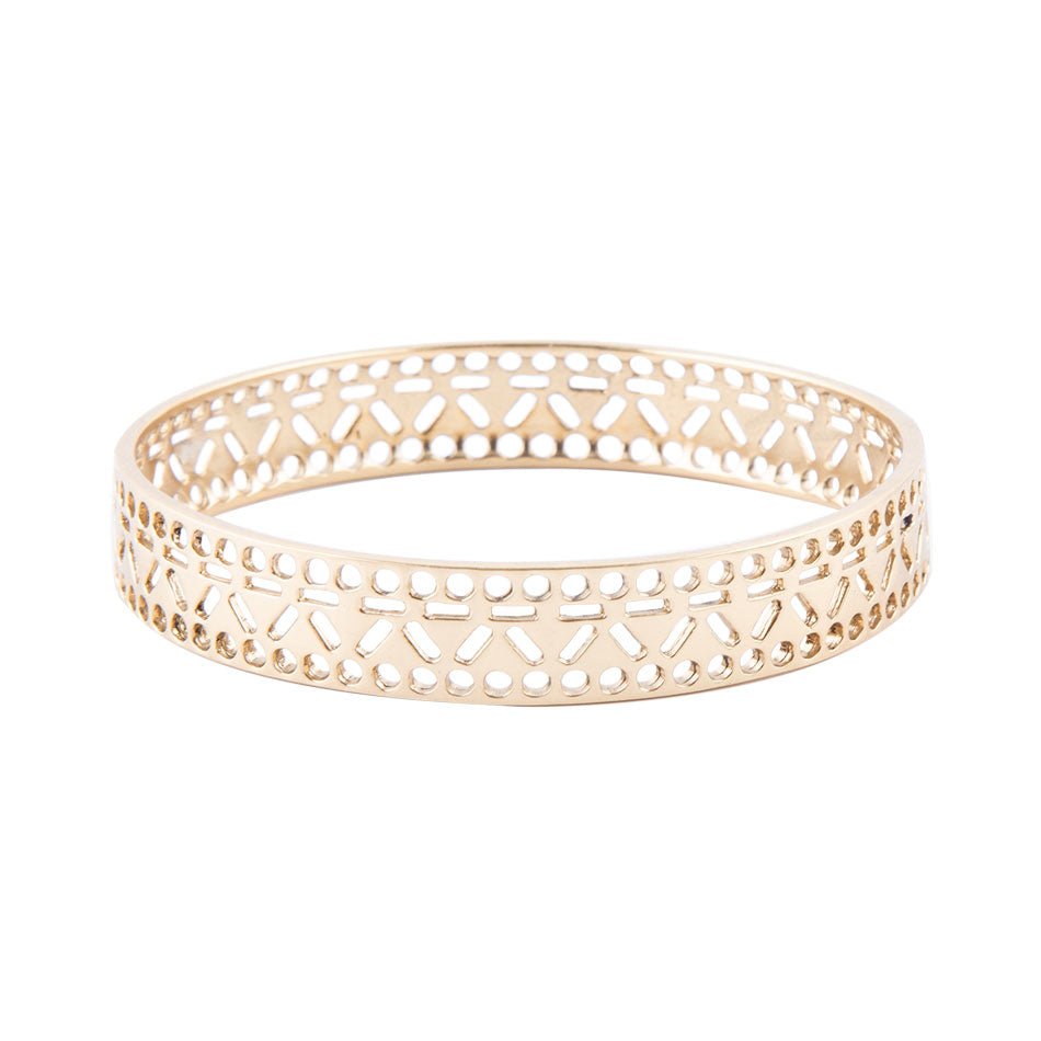 Cut it Out Bangle Golden Bracelet