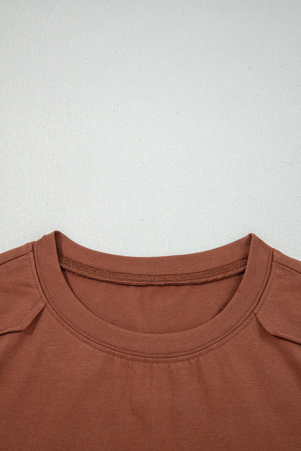 Solid Raw Seam Long Sleeve Top