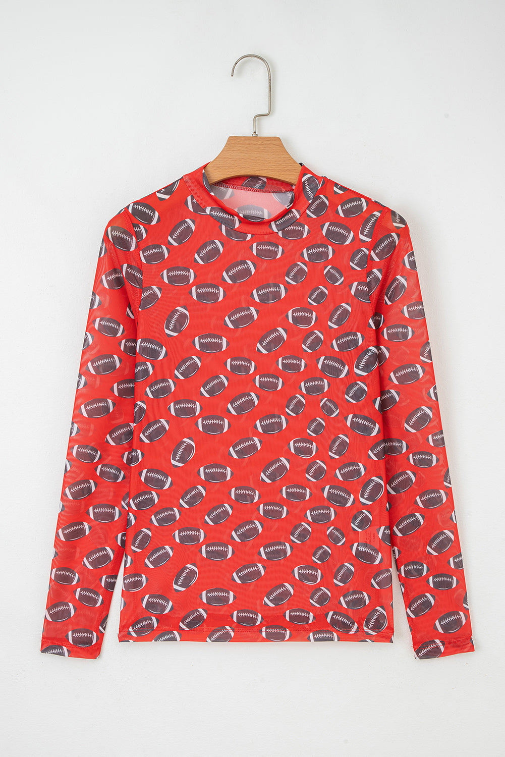 Game Day Sheer Mesh Long Sleeve Top