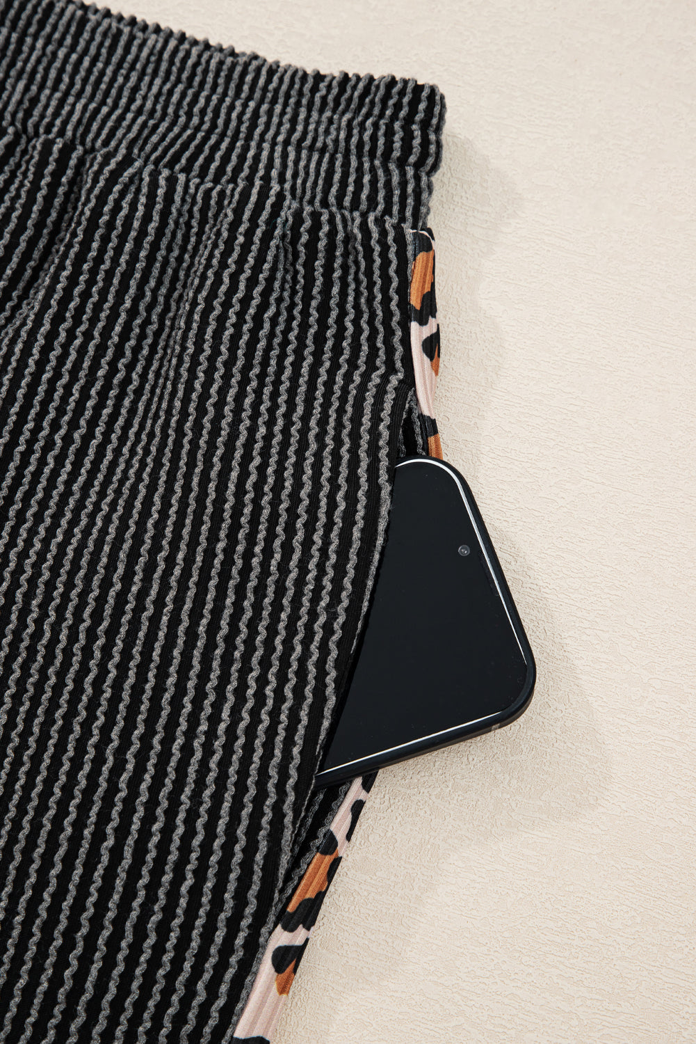 Leopard Corded Knit Top and Pants Set