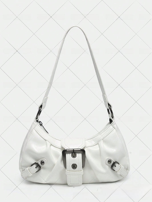 Retro Two-Tone Leather Shoulder Bag