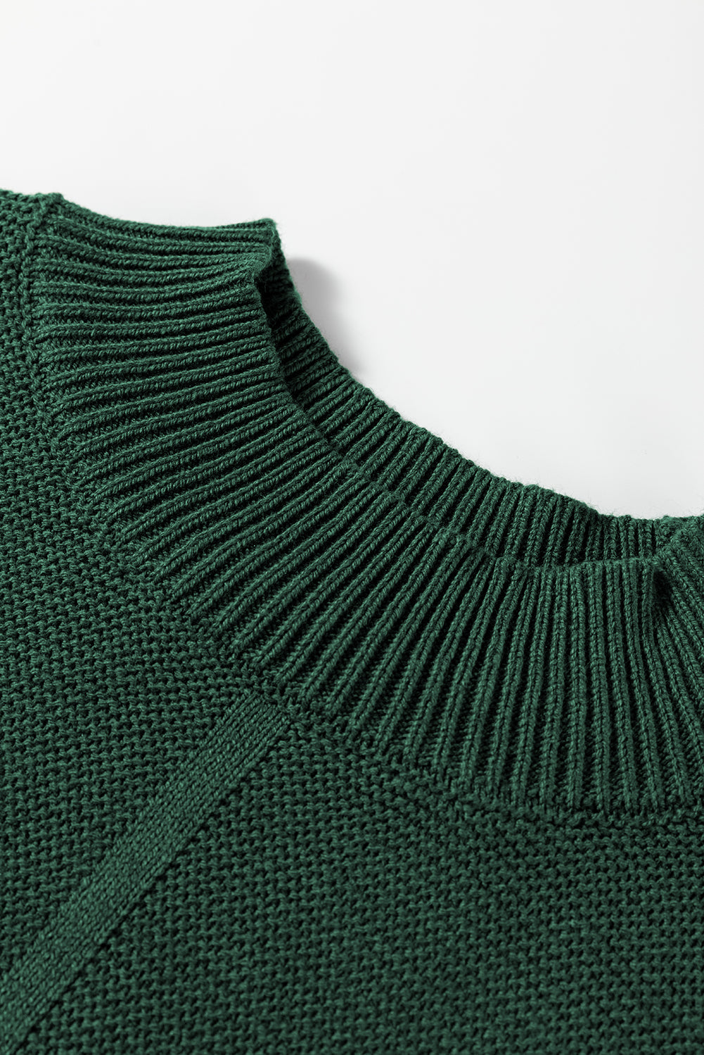 Solid Front Seam Drop Shoulder Sweater