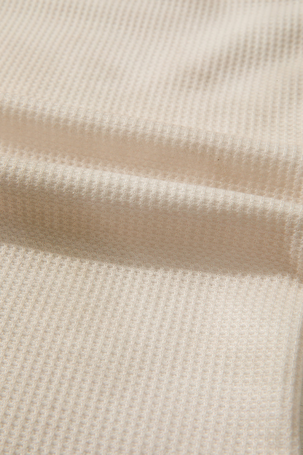 Floral Patchwork Waffle Textured V-Neck Hooded Top