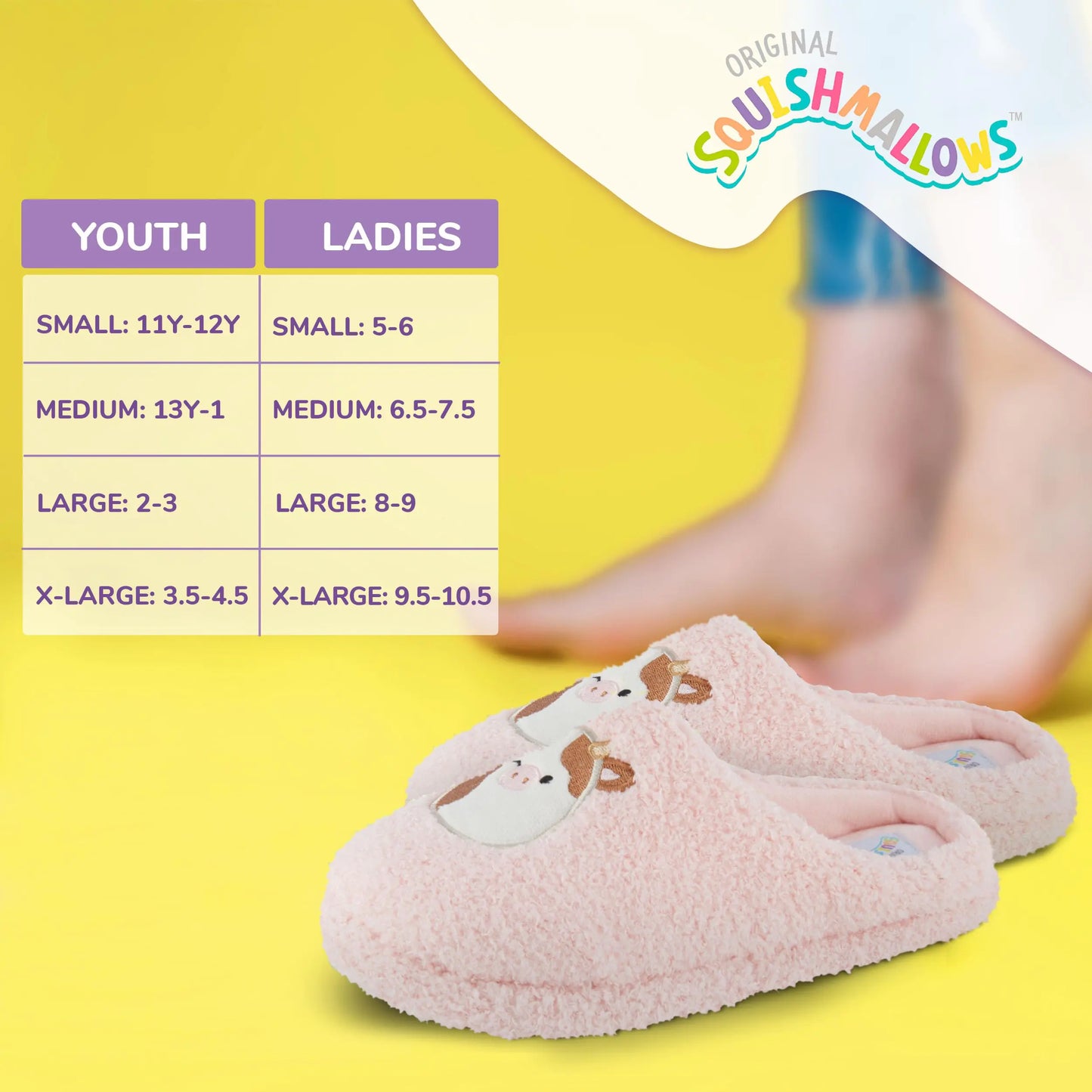 Squishmallows Kids Slippers and Womens Slippers Gifts for Women Extra Cozy Fuzzy House Slippers Slip On Ronnie the Cow 11-12 Little Kid - # GIAA73610004