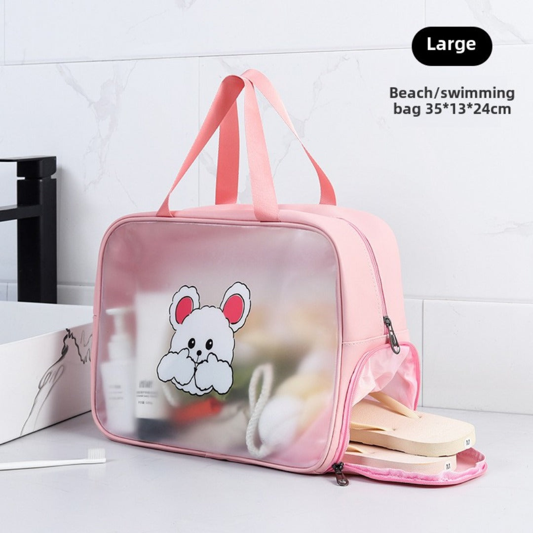 Cosmetics storage bag, wet and dry separation toilet bag, fitness transparent waterproof cosmetic bag, transparent makeup purse,Makeup bag with compartments,