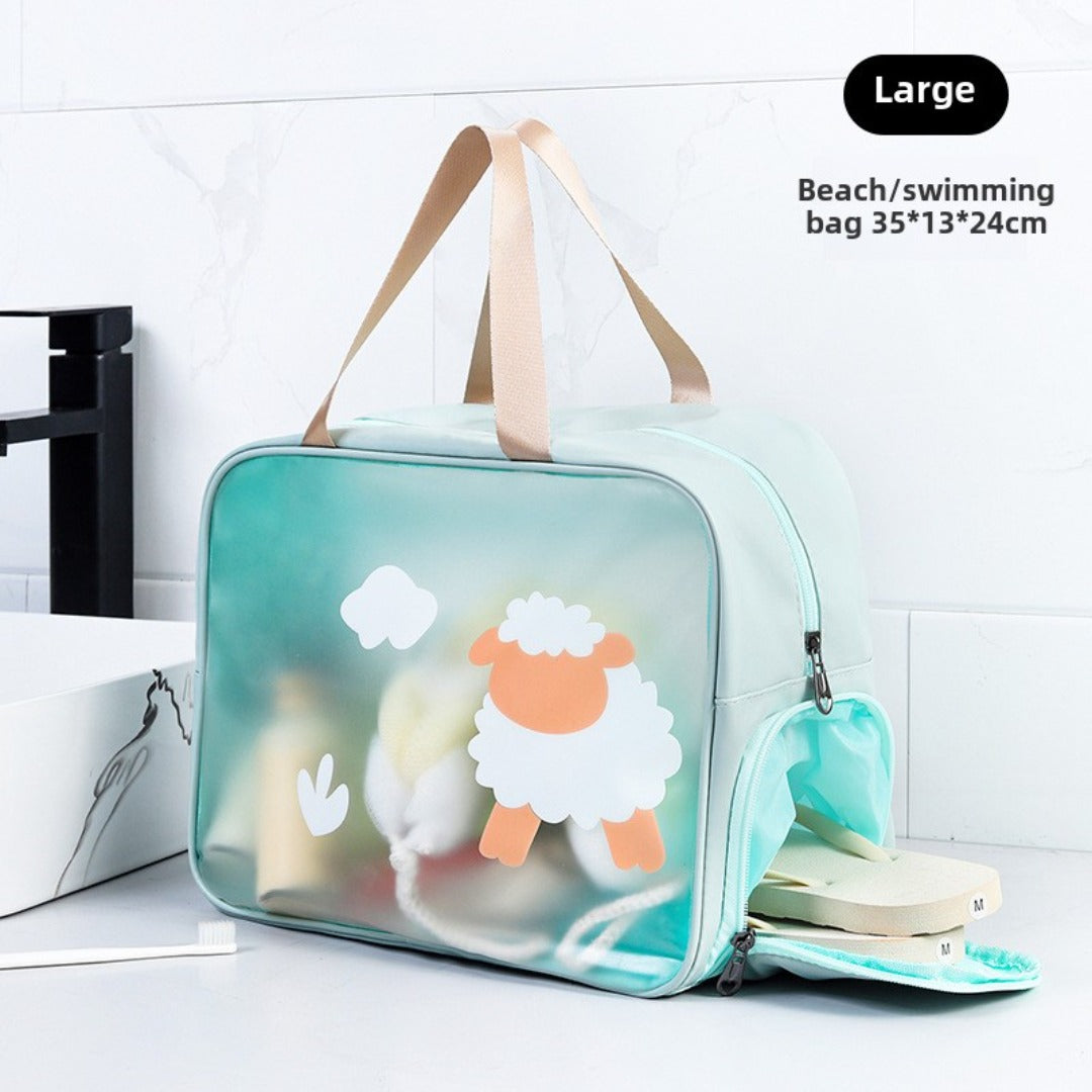 Cosmetics storage bag, wet and dry separation toilet bag, fitness transparent waterproof cosmetic bag, transparent makeup purse,Makeup bag with compartments,