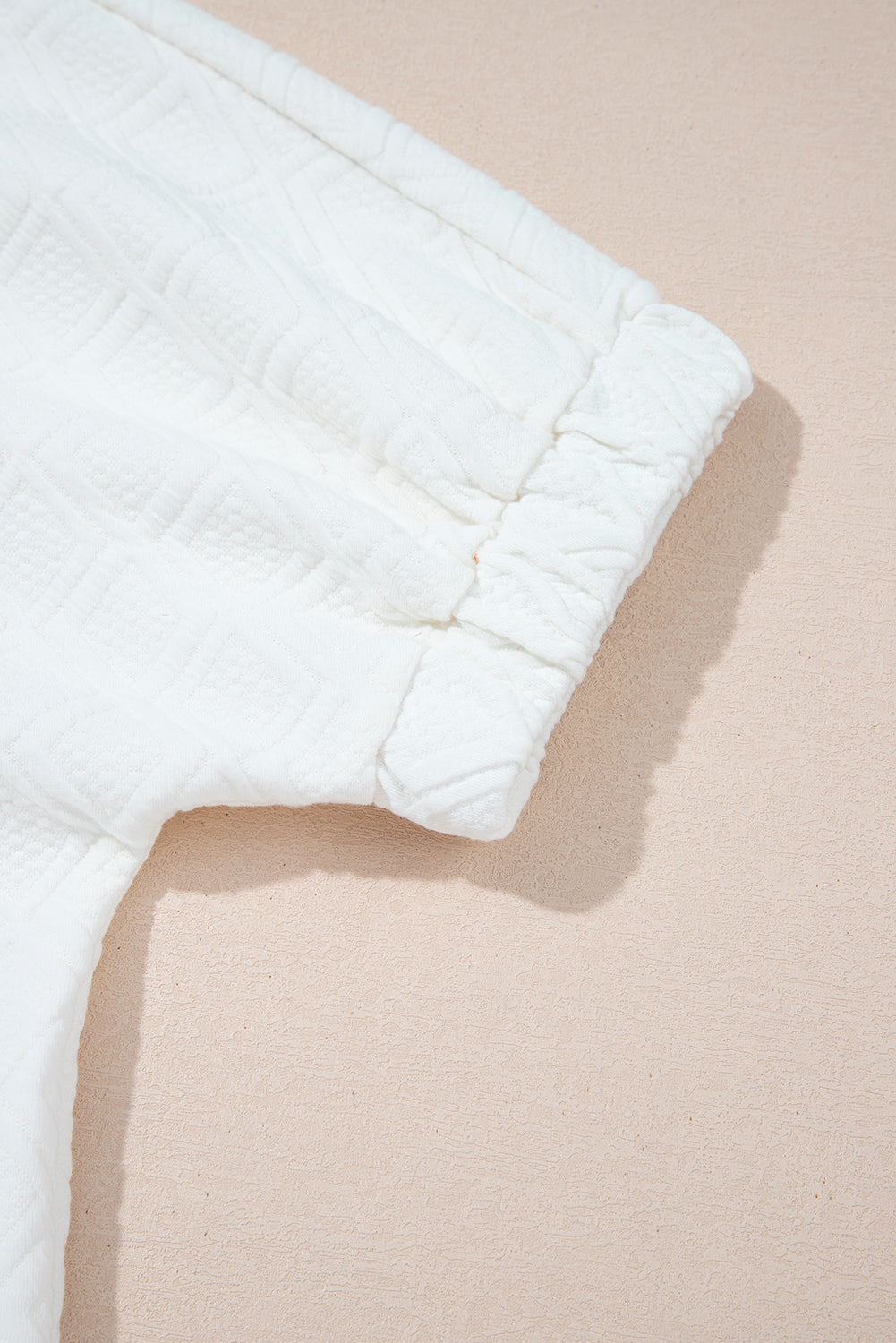 Contrast Stripe Textured Short Sleeve Blouse