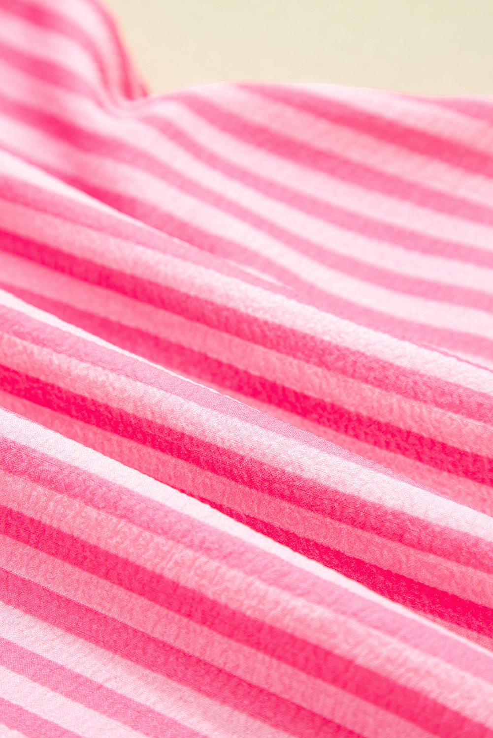 Stripe V-Neck Flare Sleeve Tiered Mini Dress