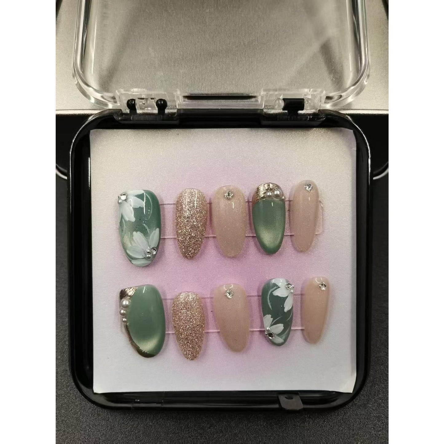 1050- Handmade press on nails fake nails removable Handmade Drawing Nails