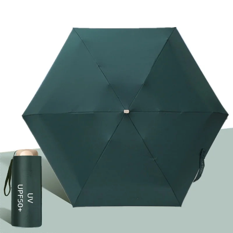 UPF50+ Umbrella Mini Pocket Sun Shade Umbrella Portable Vinyl Folding Rain Travel Umbrella UV Protection Parasol Capsule