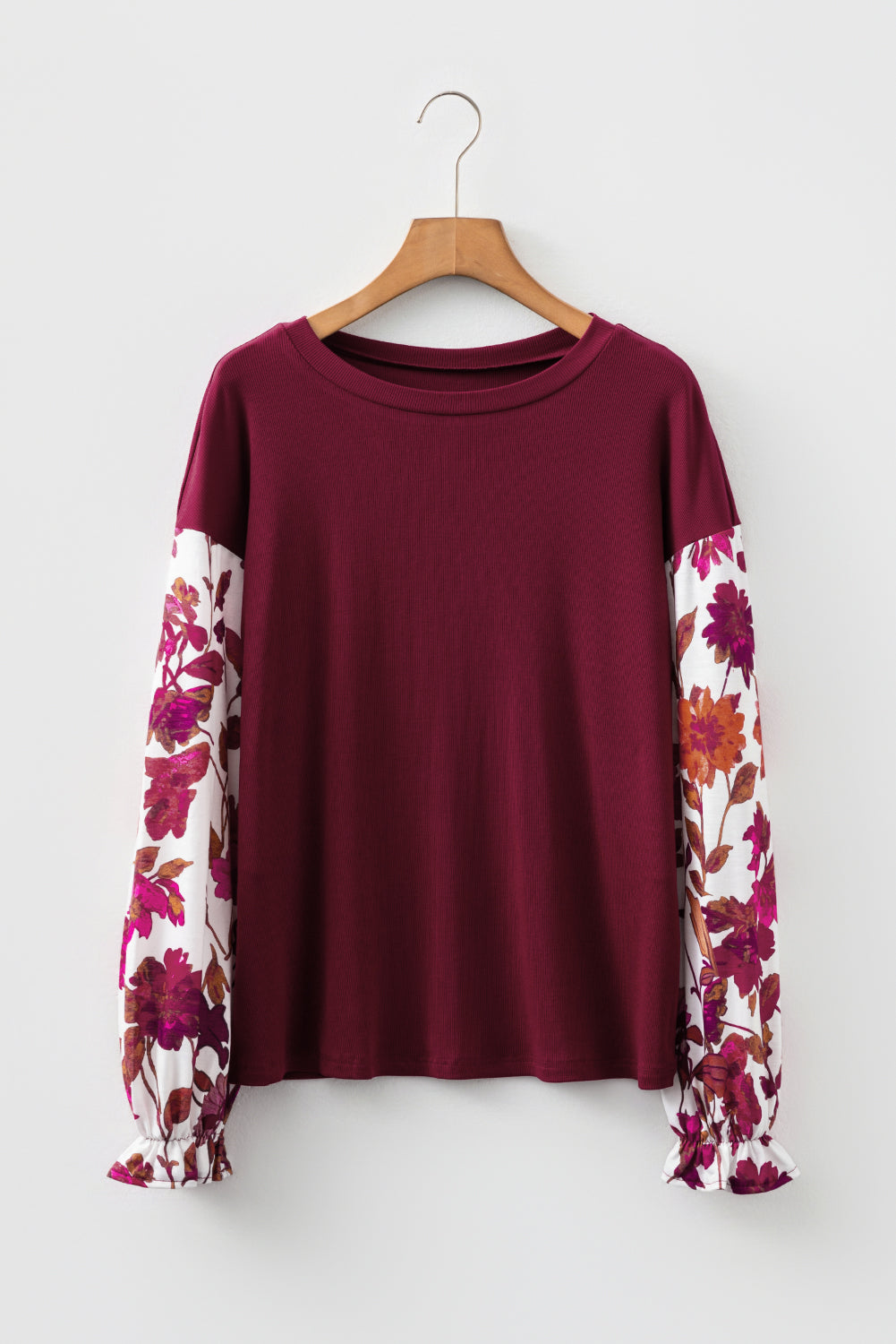 Floral Patchwork Long Sleeve Top