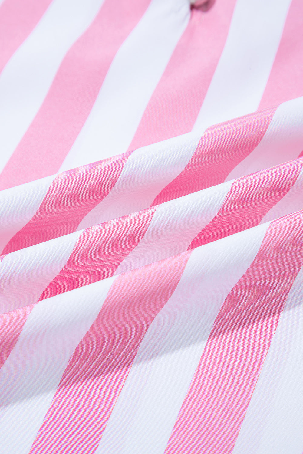 Stripe Puff Sleeve Buttoned V-Neck Blouse