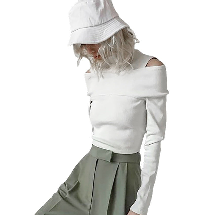 Strapless Solid Color Sexy T-shirt for Girl and Women - # GIAA23510013