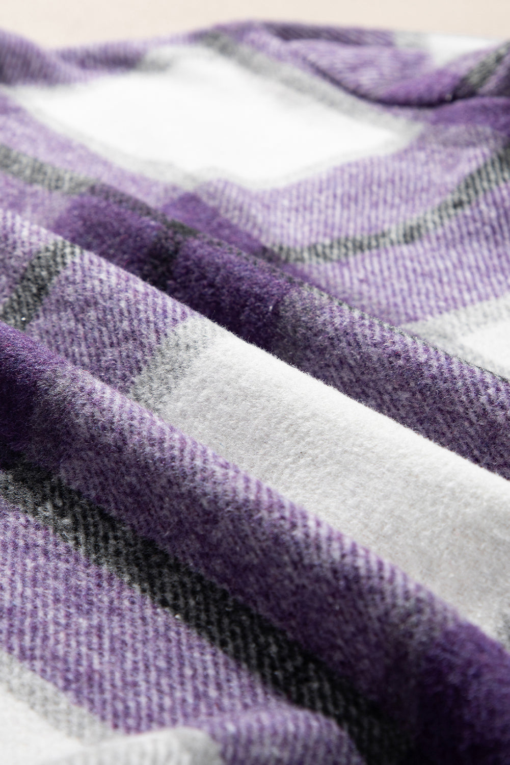 Plaid Button-Up Long Sleeve Pocketed Shacket