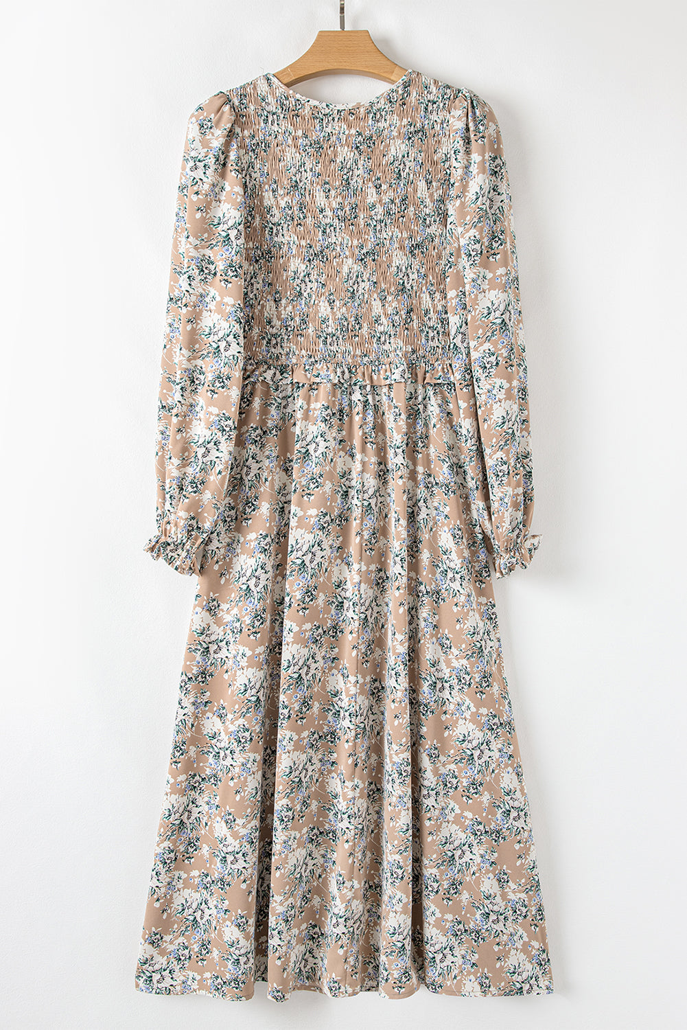Floral Smocked Puff Sleeve Maxi Dress