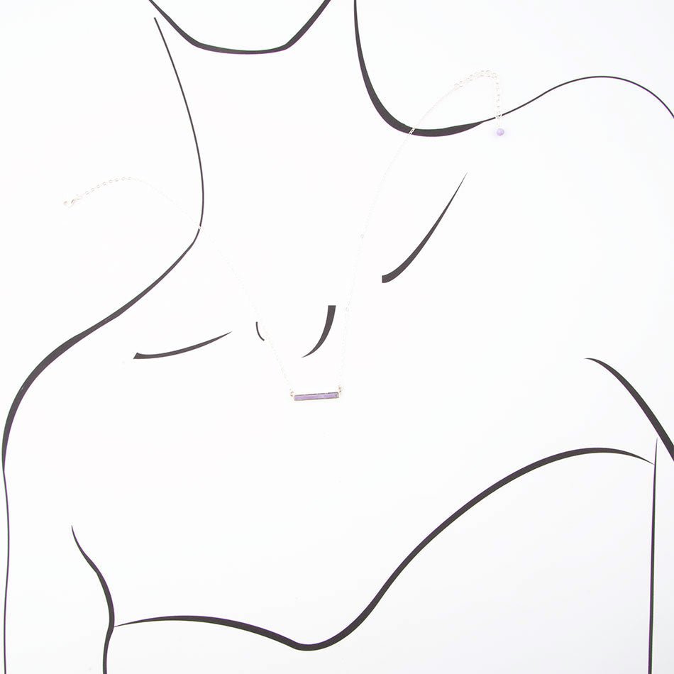 Dainty Amethyst Bar Necklace