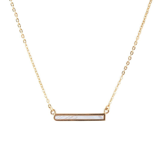 Dainty Botswana Agate Bar Necklace