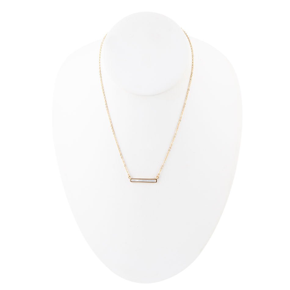 Dainty Mother of Pearl Bar Necklace