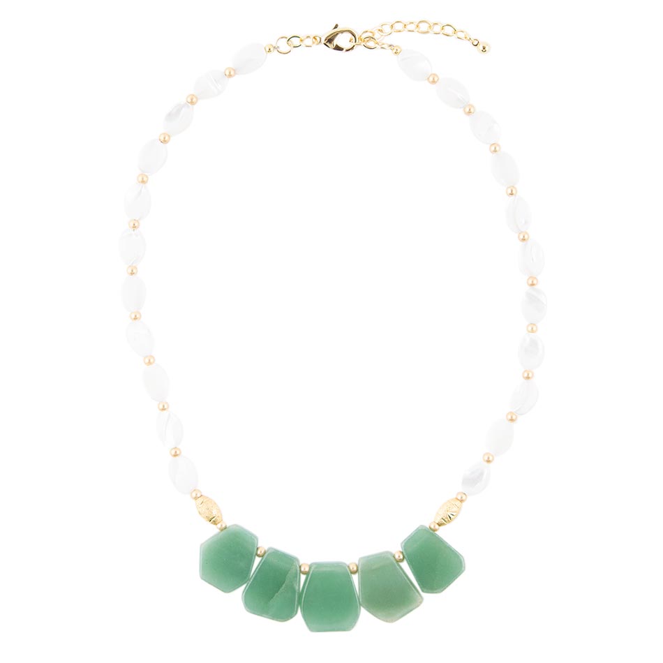Dani Aventurine and Pearl Necklace