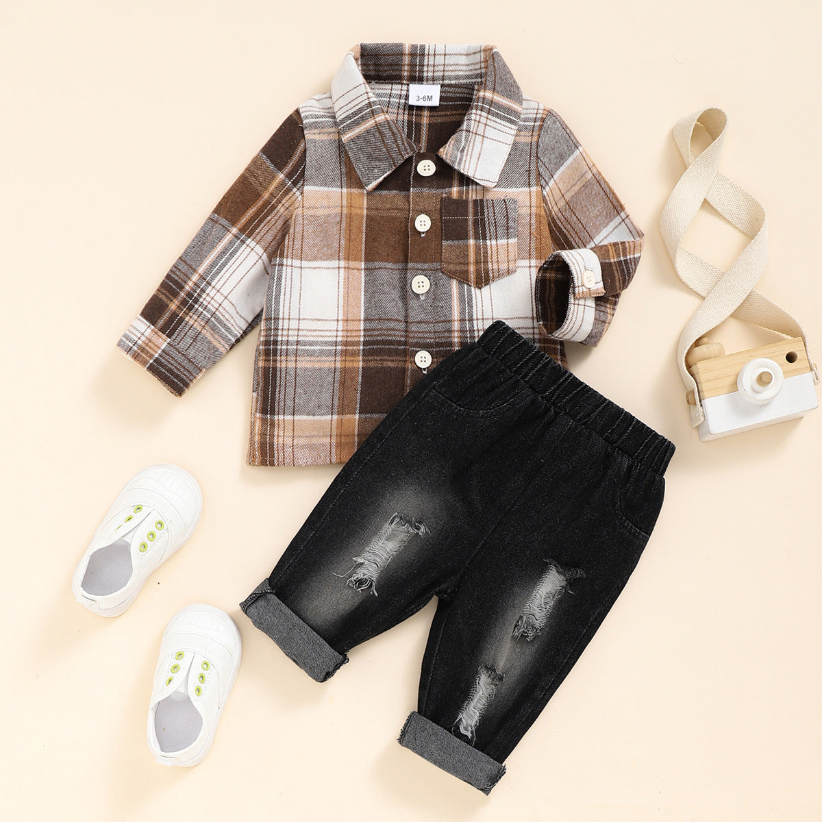 Children's casual shirt and denim suit