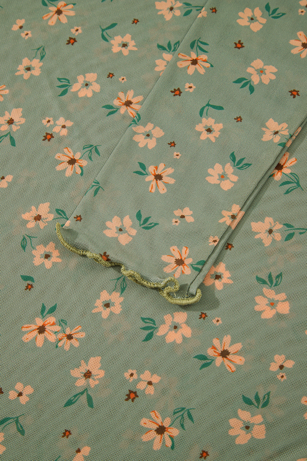 Floral Mesh Long Sleeve Top