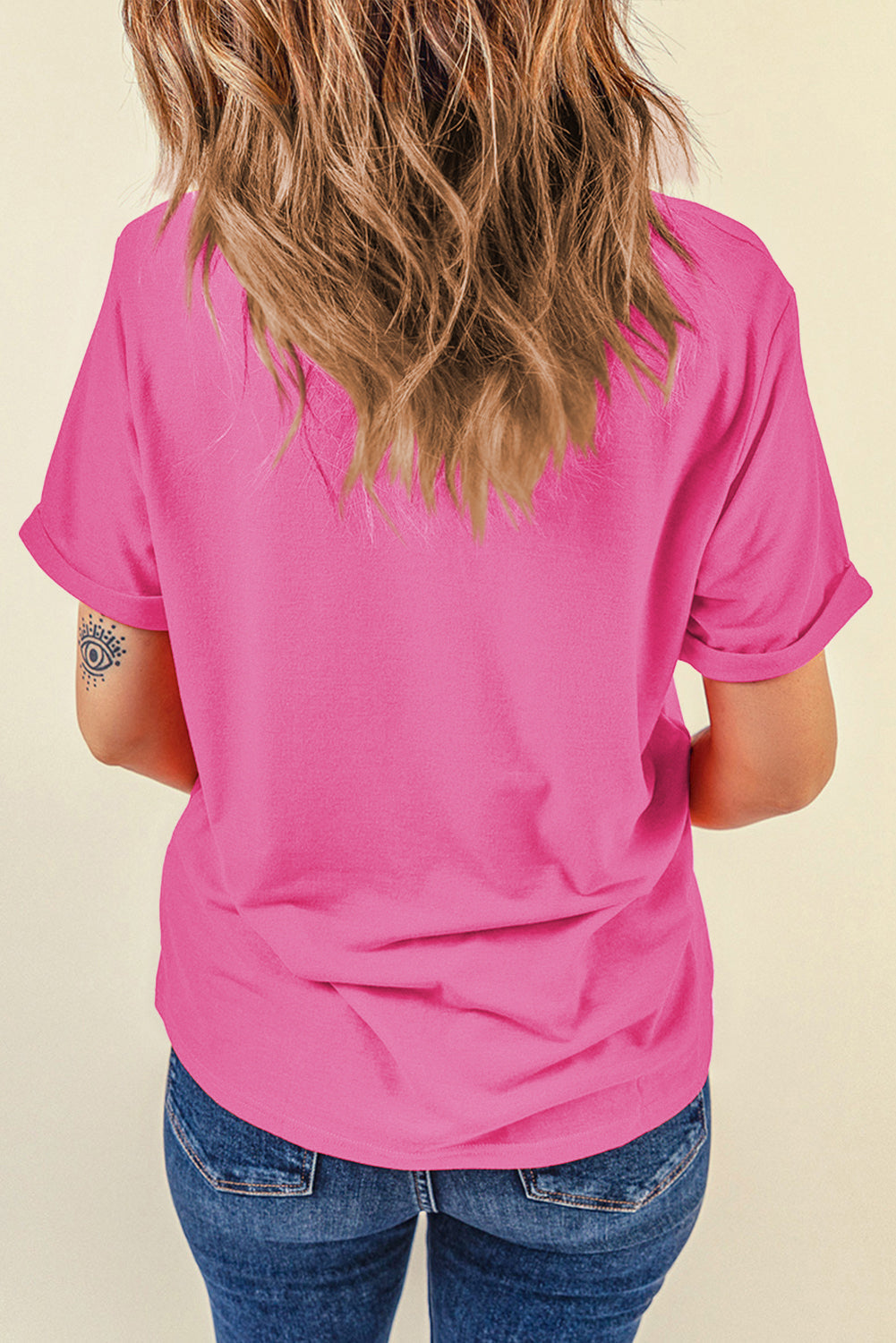 Solid Short Sleeve Crew Neck Tee