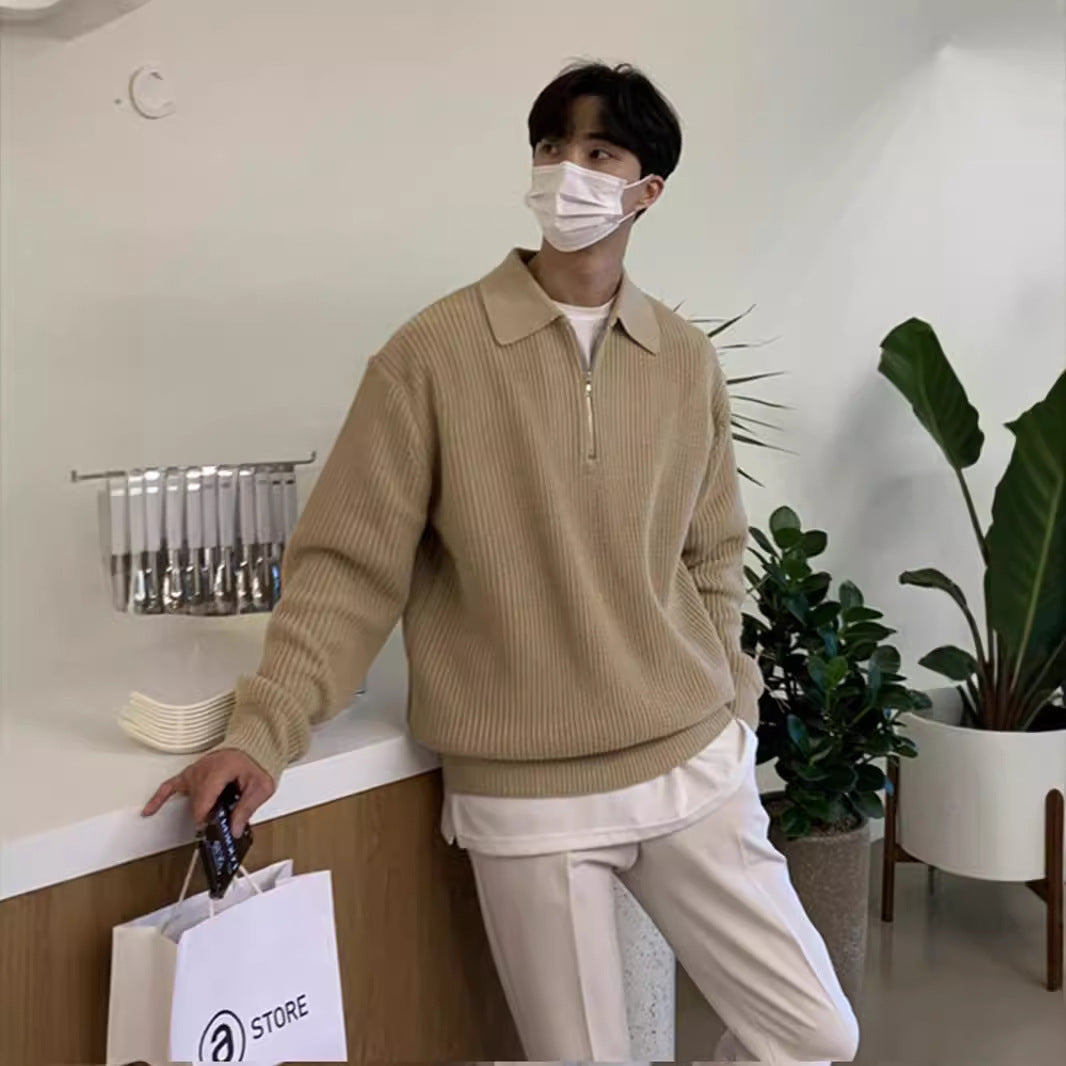 Trendyy Zipper Knitwear Men's