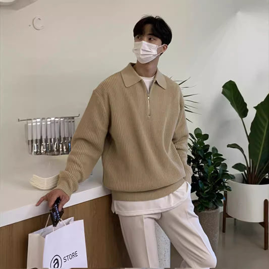 Trendyy Zipper Knitwear Men's