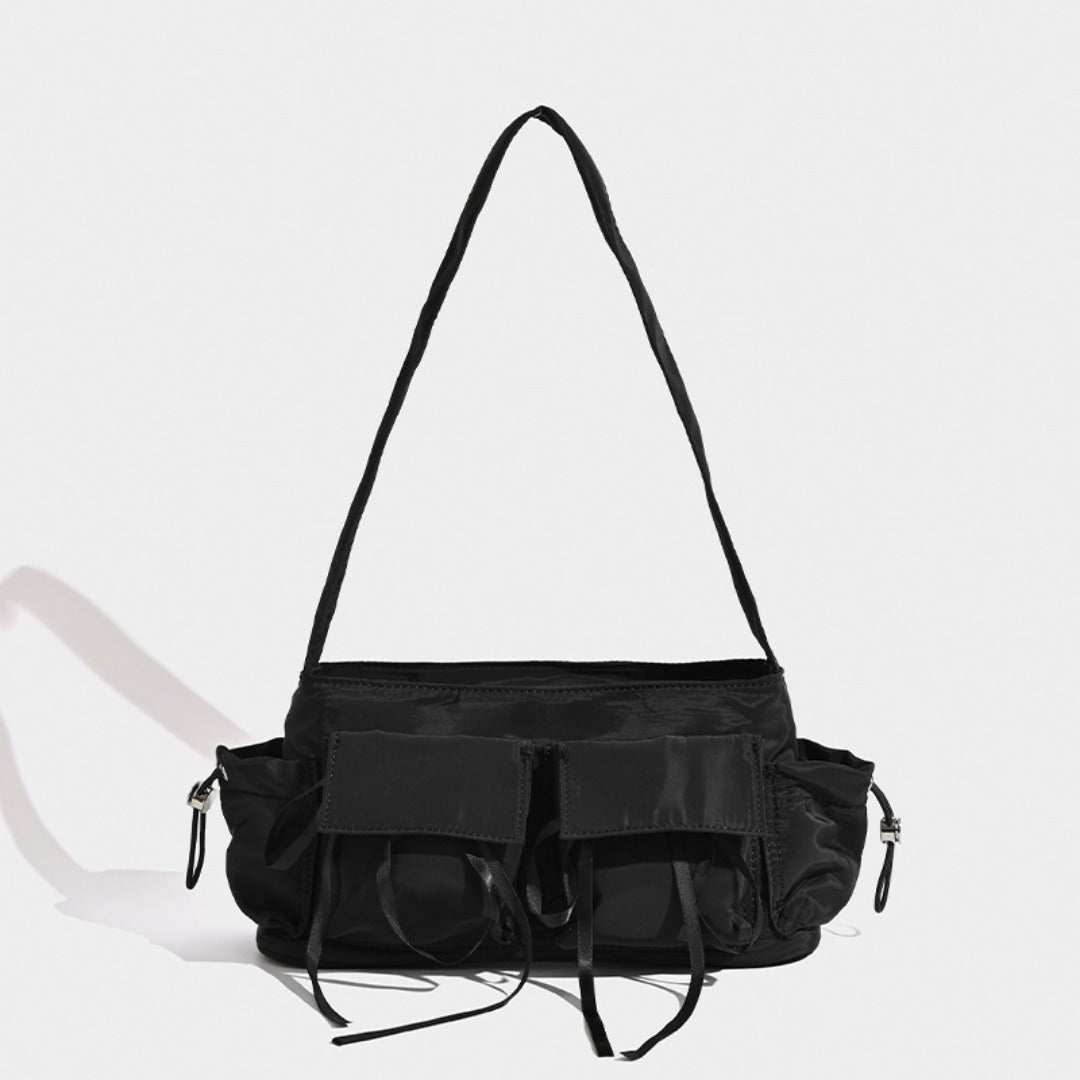 Summer nylon texture portable shoulder bag, casual underarm bag, hobo shoulder bag, top handle shoulder purse