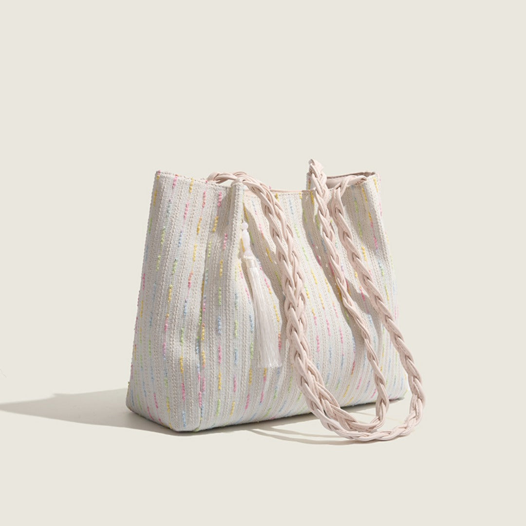 Knitted tote bag, women hobo bag, women's large capacity shoulder bag, commuter underarm canvas bag women