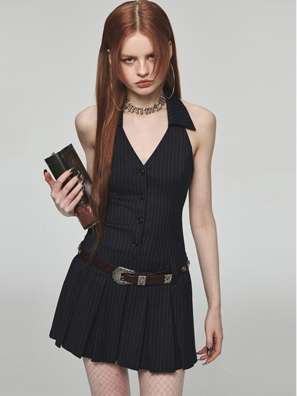 French Kikyo Off-Shoulder Spicy Girl Dress - # GIAA231710019