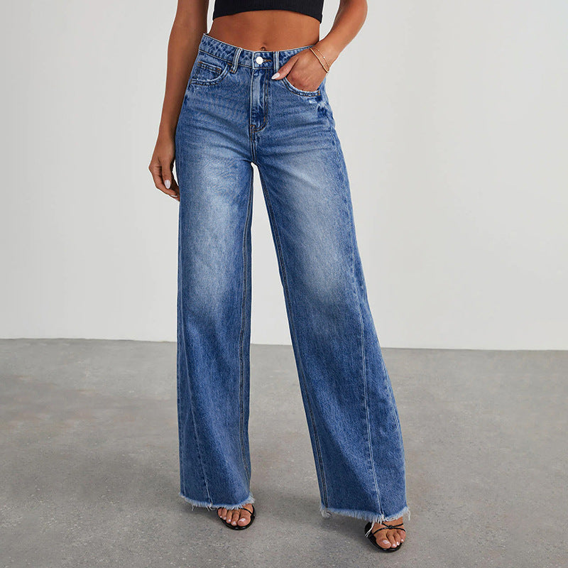 Women's Stretch Wide-Leg Denim Trousers