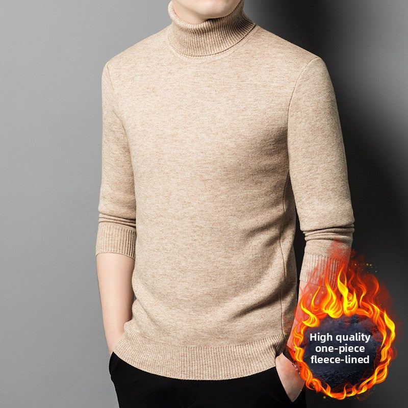 Men's Fleece-Lined Acrylic Turtleneck Sweater