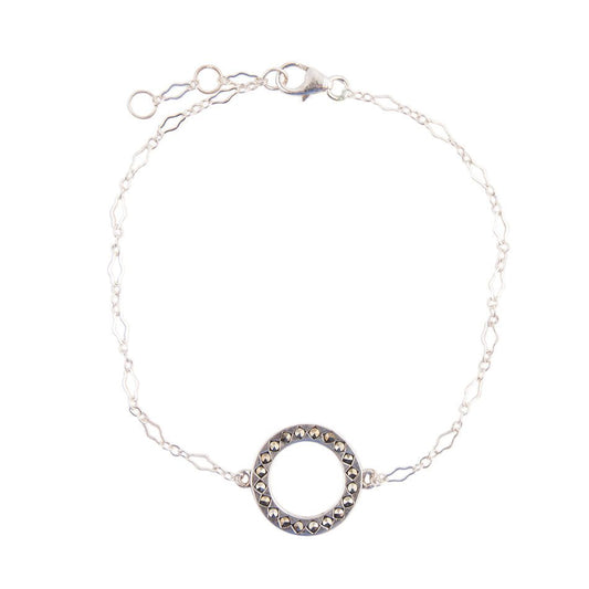 Delicate Stones Line Sterling Silver Bracelet
