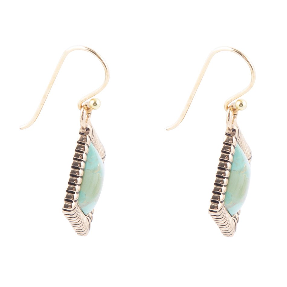 Diamond Days Blue Turquoise and Golden Earrings