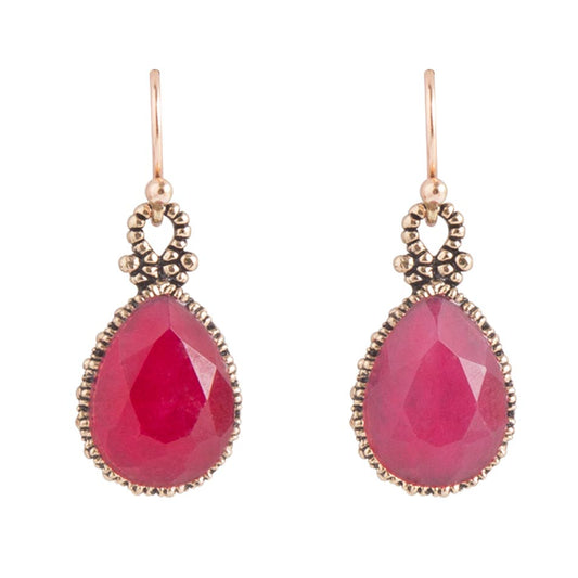 Dreamy Drop Red Onyx Earrings