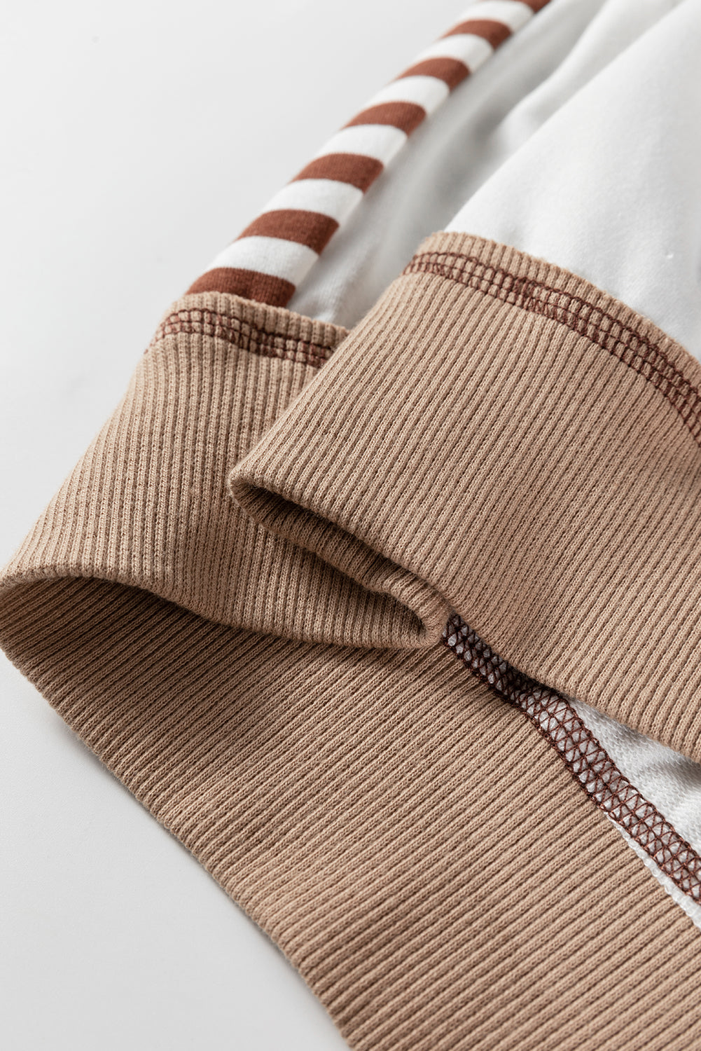 Stripe Colorblock Patchwork Contrast Stitch Sweatshirt