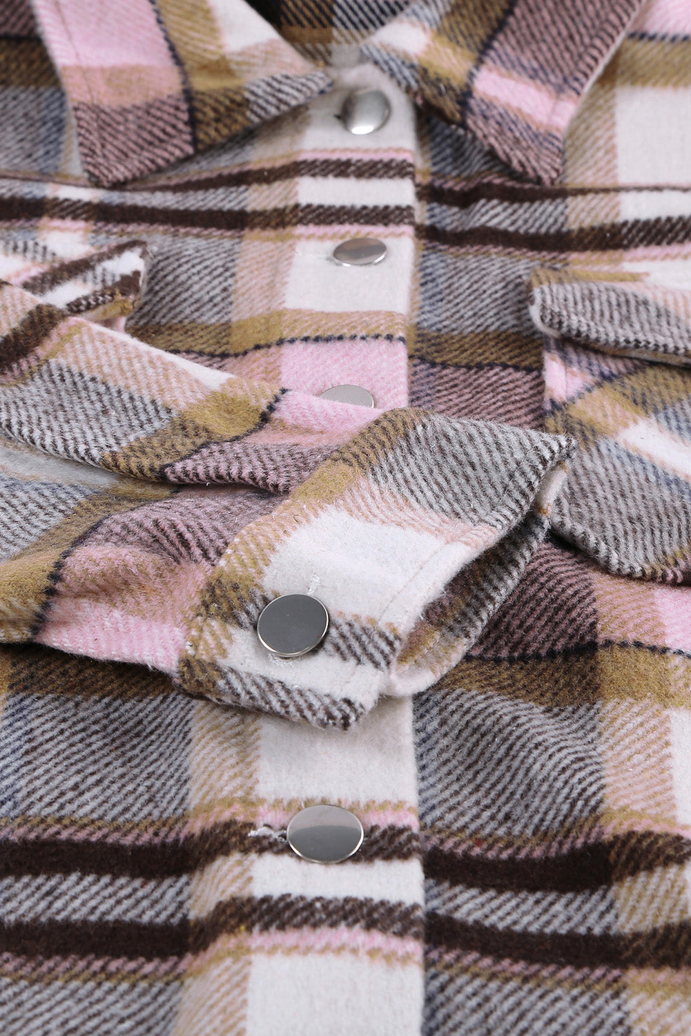 Plaid Pocketed Button Front Shacket