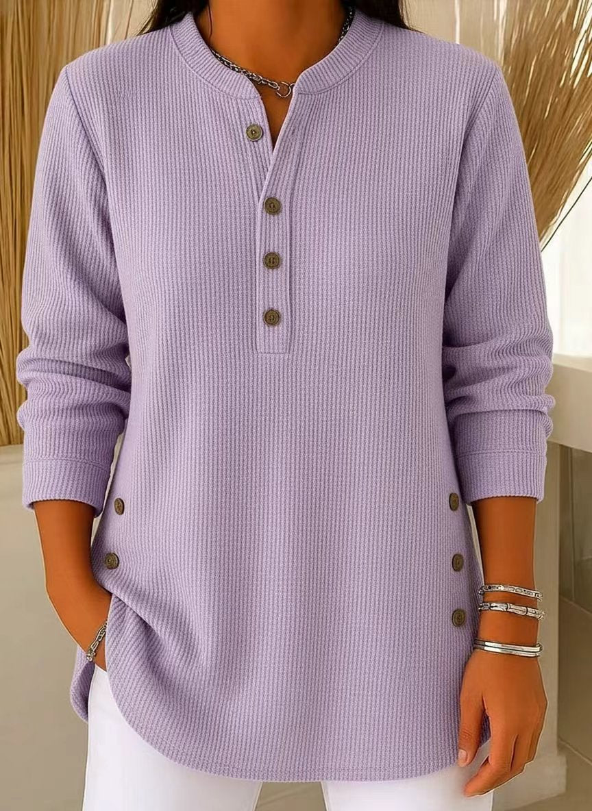 Corduroy Long Sleeve V-Neck Shirt