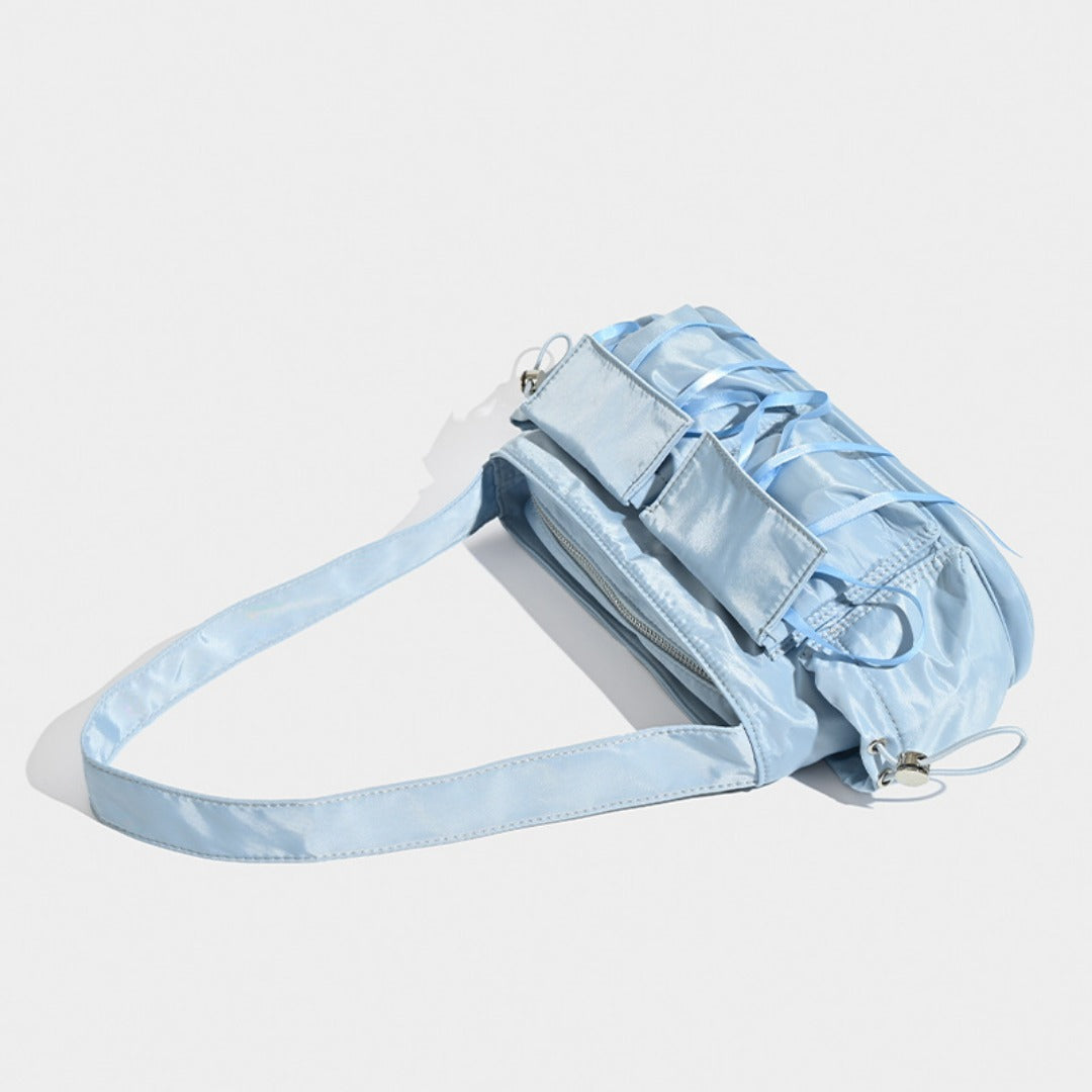 Summer nylon texture portable shoulder bag, casual underarm bag, hobo shoulder bag, top handle shoulder purse