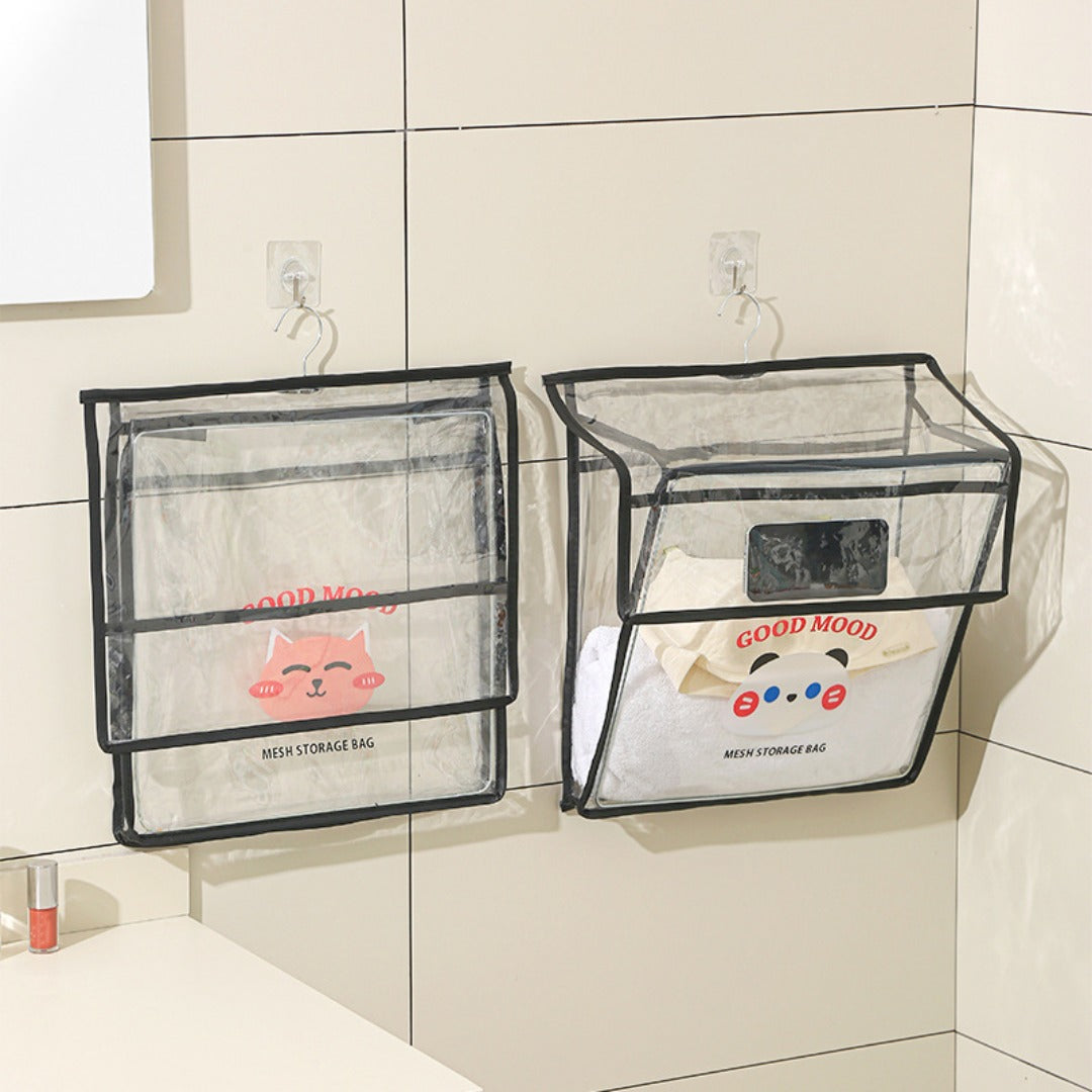 Bathroom transparent storage bag, put clothes toilet storage bag, transparent PVC large-capacity wall-mounted waterproof bathroom hanging bag