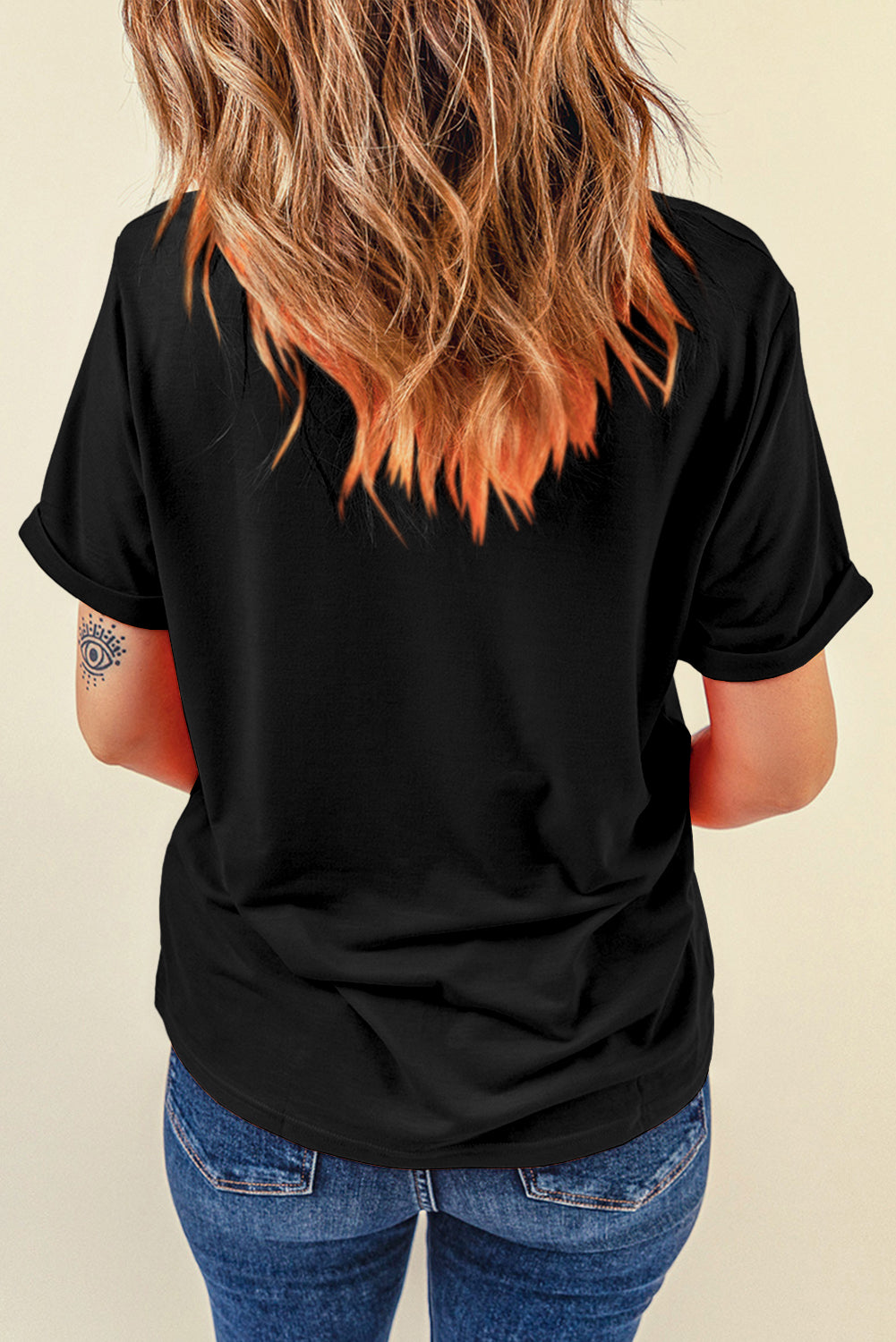 Solid Short Sleeve Crew Neck Tee