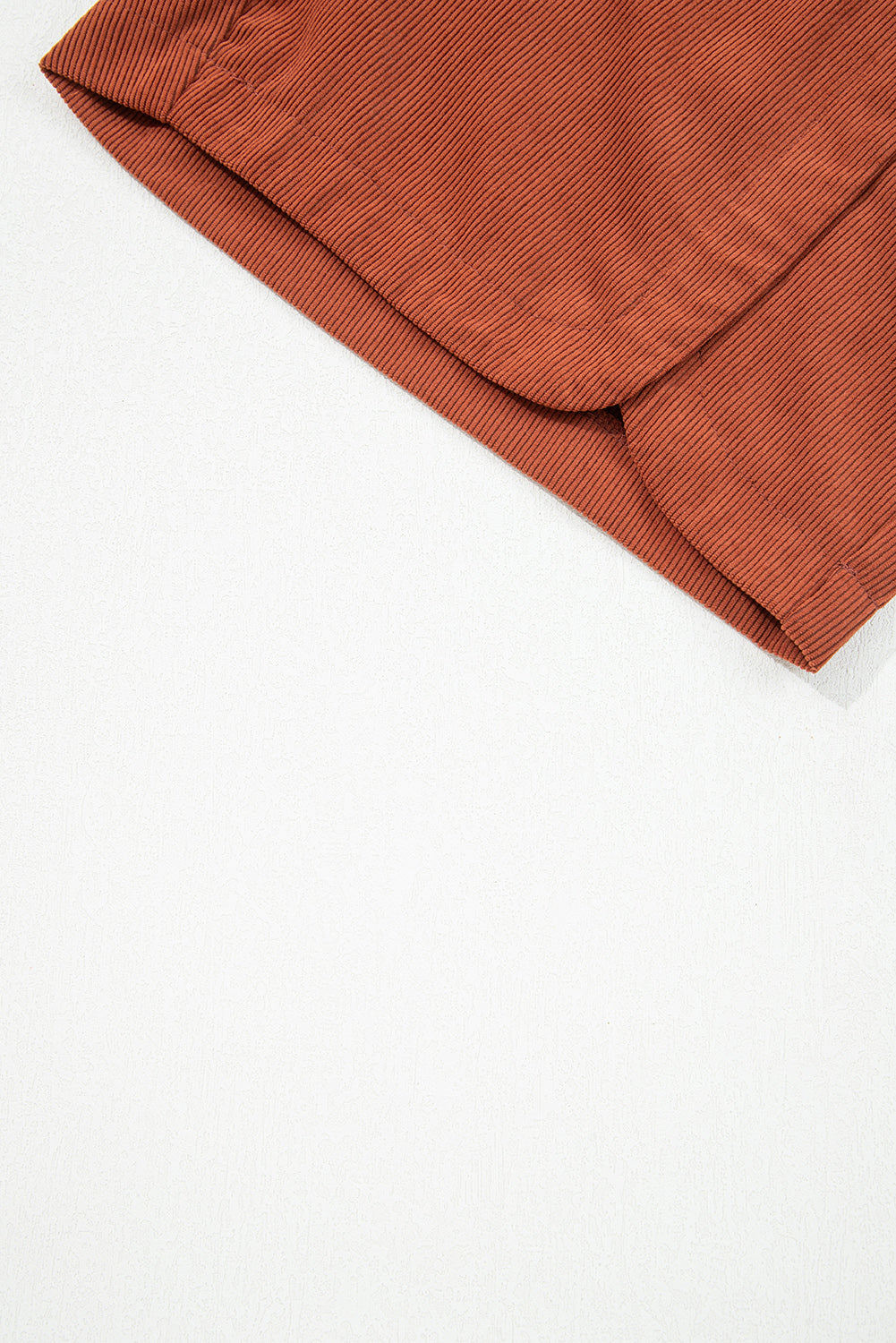 Corduroy Scalloped Edge High Waist Shorts