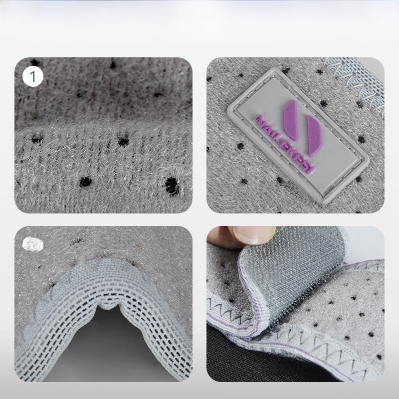 The baby is crawling with knee pads