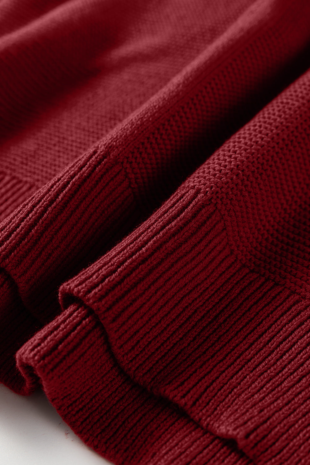 Solid Front Seam Drop Shoulder Sweater