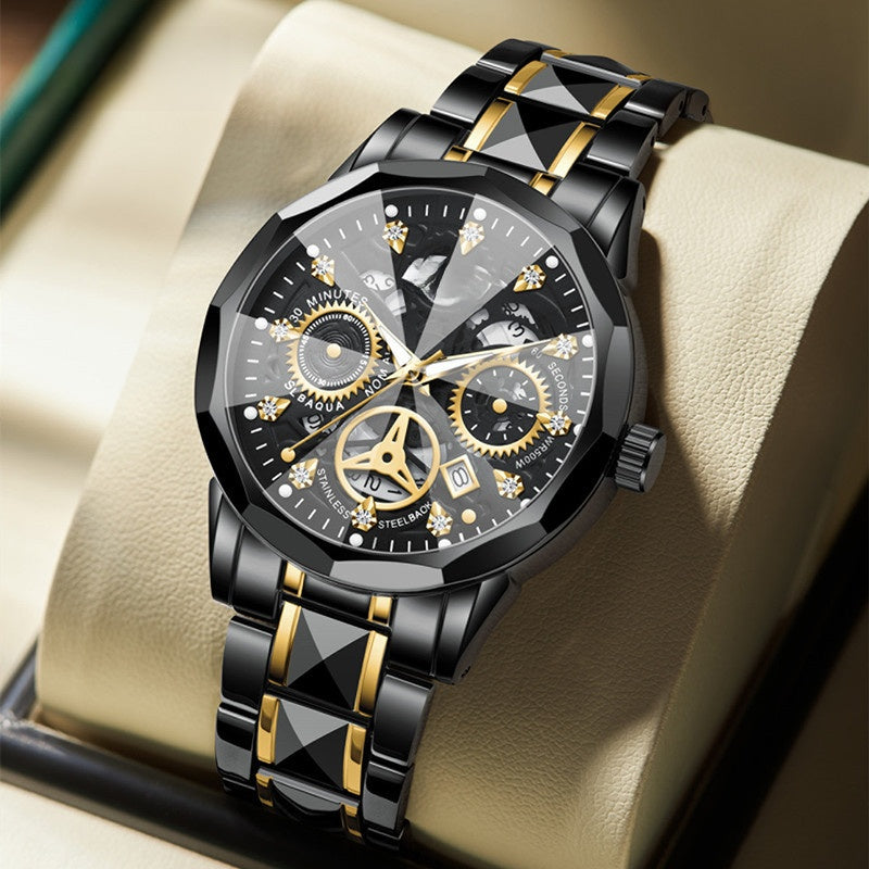 Men's Quartz Watch with Luminous and Waterproof Features