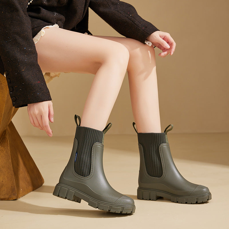 Women's Mid-Calf Waterproof Rain Boots
