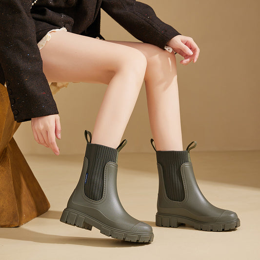 Women's Mid-Calf Waterproof Rain Boots