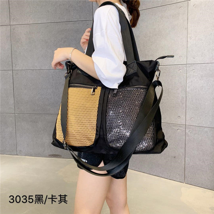Large Shoulder Bag Simple Leisure Big Bag Nylon Mesh Shoulder Detachable Shoulder strap  hobo